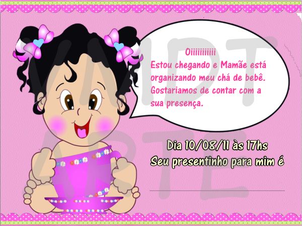 Convite Scrap Rosa